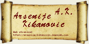 Arsenije Kikanović vizit kartica